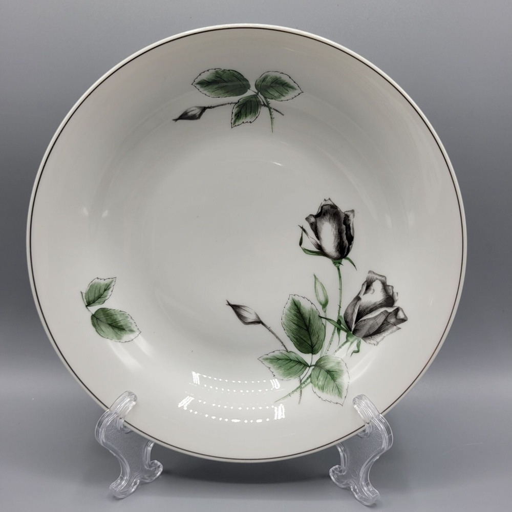 Rosenthal Bavaria-Germany Porcelain Selb Midnight Rose Pattern Bowl Black Rose
